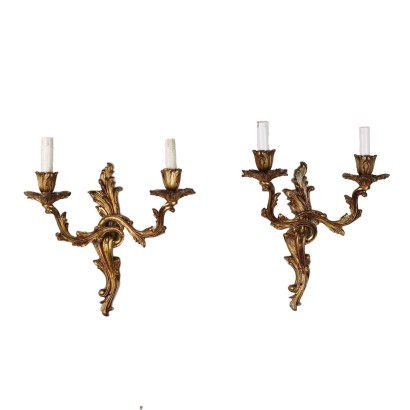 Coppia di Applique in Stile Rococò, Italia XX Secolo, Antiquariato, Lampadari e lumi, dimanoinmano.it antiquariato, applique, antiquariato applique, applique antiche, applique antiche italiane, applique di antiquariato, applique neoclassico, applique del 800,Coppia di Applique in Stile Rococò