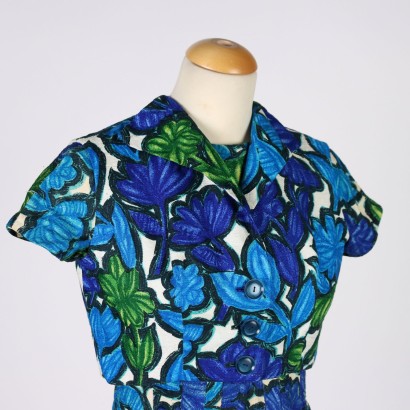 Vintage Kleid Baumwolle Gr. S Italien 1950er-1960er