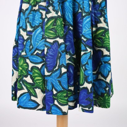 moda vintage, moda anni 50, abito vintage, abito anni 50, vestito a fiori, vintage italiano,Abito Vintage Floreale blu