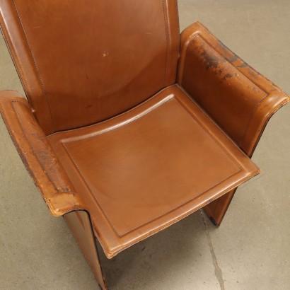 Fauteuil Korium M. Grassi Cuir Italie Années 1980