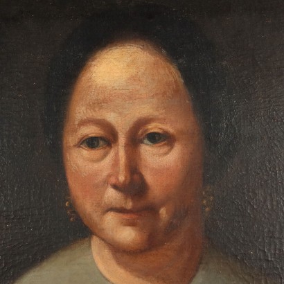 Portrait d\'une Dame Huile sur Toile Italie XIX Siècle
