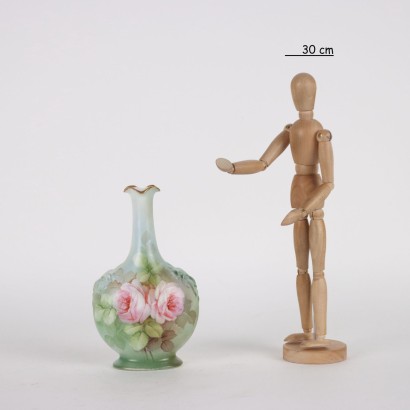 Blumenvase Man. Ginori Doccia Porzellan Italien XX Jhd