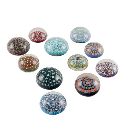 Group of 11 Paperweights Murano Glass Italy XX Century