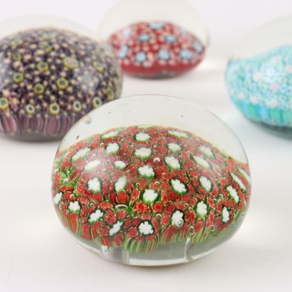 Group of 11 Paperweights Murano Glass Italy XX Century