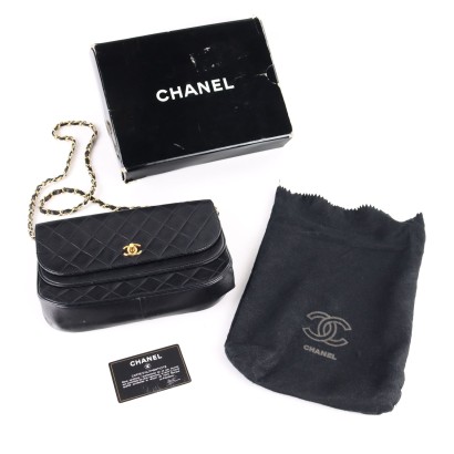 Sac Vintage Chanel Cuir France Années 1990