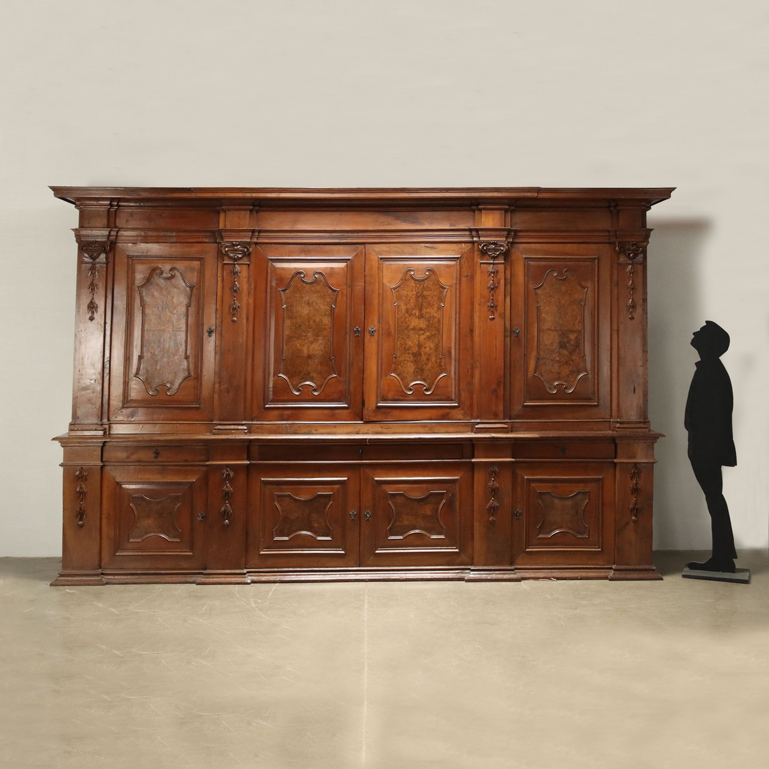 Mobile credenza antica 5 ante stile barocco in legno - Ottime Condizioni