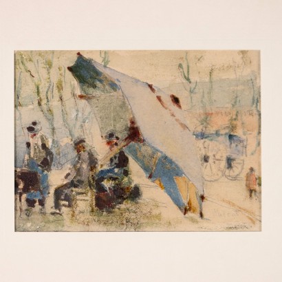 W. Walcot Watercolor on Paper England XX Century