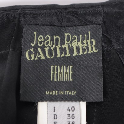 moda vintage, abbigliamento vintage, moda francese, moda parigi, vintage parigi, jean paul gaultier,gonna vintage, gonna raso, gonna nera ,Gonna Jean Paul Gaultier Vintage