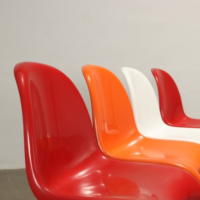 Groupe de 4 Chaises Vitra Panton Chair Plastique Suisse Années 1960