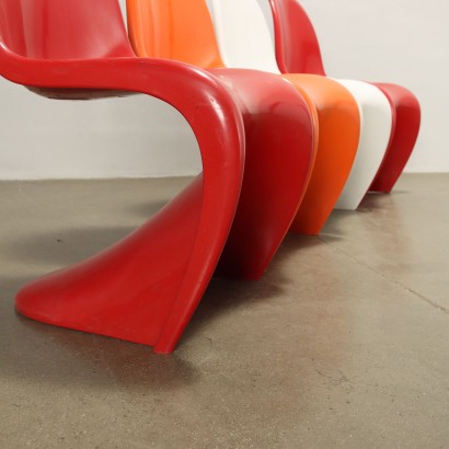 Groupe de 4 Chaises Vitra Panton Chair Plastique Suisse Années 1960