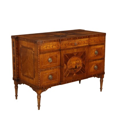 Neoclassical Chest of Drawers Maple Italy XIX Century