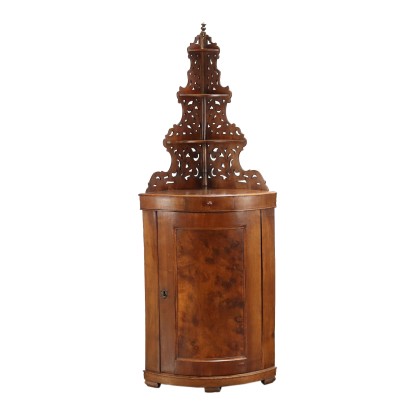 Corner Cupboard Walnut Italy XX Century