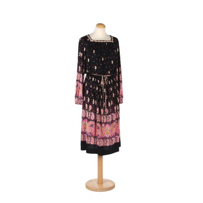 De Parisini Vintage Kleid Seide Italien 1970er