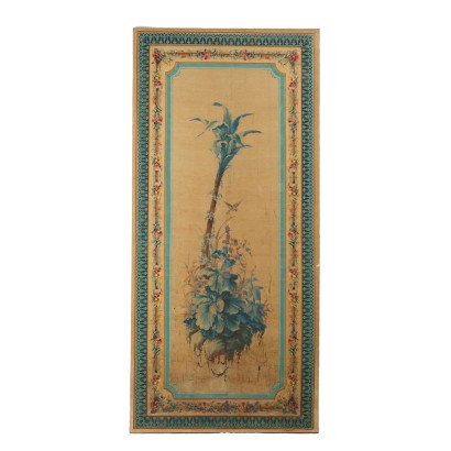 Large Painting on Silk Italy XIX Century