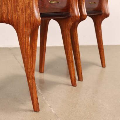 Pair of Bedside Tables Mahogany Italy 1950s