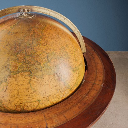 In-Scale Earth Globe Paper Mache England 1920 Ca