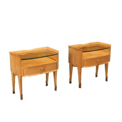 Pair of Bedside Tables Ash Italy 1950s