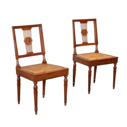antigüedades, silla, sillas antiguas, silla antigua, silla italiana antigua, silla antigua, silla neoclásica, silla del siglo XIX, par de sillas neoclásicas