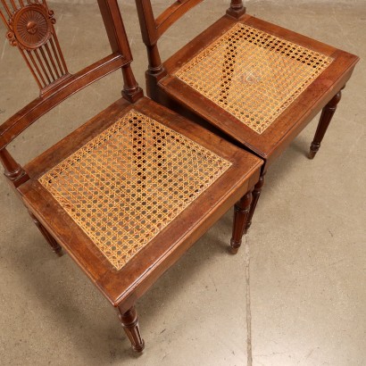 Paire de Chaises Néoclassique Noyer Italie XVIII Siècle