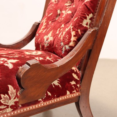 Fauteuil et Chaise Umbertine Noyer Italie XIX Siècle