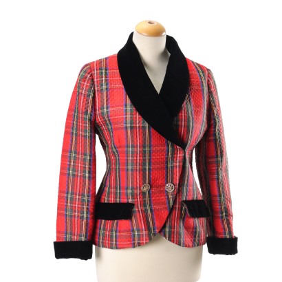 J. Fath Jacke Tartan Gr. 44 Frankreich 1990er