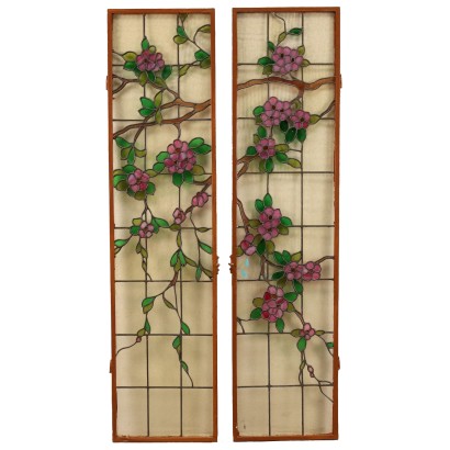 Pair of Liberty Stained Glass Windows