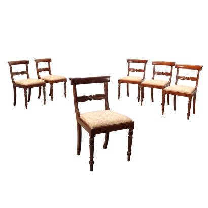 Antik, Stuhl, antike Stühle, antiker Stuhl, antiker italienischer Stuhl, antiker Stuhl, neoklassizistischer Stuhl, Stuhl aus dem 19. Jahrhundert, Gruppe viktorianischer Stühle