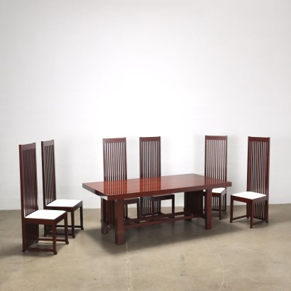 Group of 6 Chairs Cassina Robie 1 Wood Italy 1986