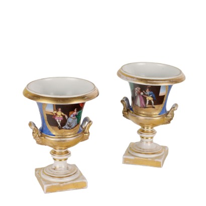Pair of Vases Porcelain Europe XX Century