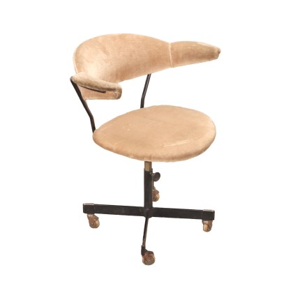 Swivel Chair Velvet Italy 1960s