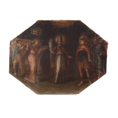 Sant'Ambrogio con San Vittore pintura del siglo XVII