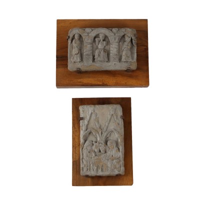 Paar Steinreliefs Italien XIX Jhd