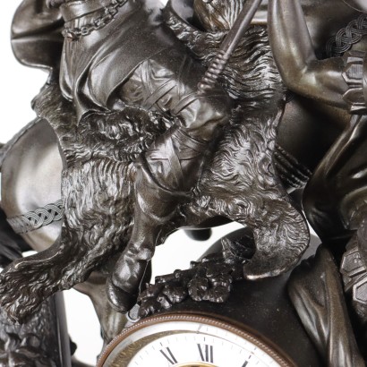 Countertop Clock G. Introvini Antimony Italy XIX-XX Century