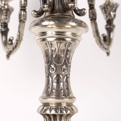 Paire de Candélabres Argent Italie XX Siècle