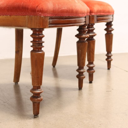 Group of 4 Umbertine Chairs Walnut Italy XIX Century