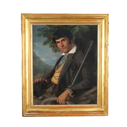 Male Portrait Oil on Canvas Italy XIX Century