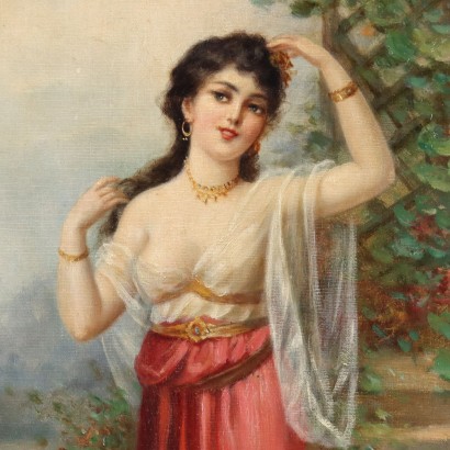 Dipinto di H.Waldek,Figura femminile,H. Waldek,H. Waldek,Dipinto di H. Waldek,H. Waldek