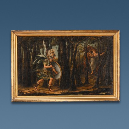 Groupe de 4 Peintures O. Furioso Huile sur Toile Italie XVIII Siècle