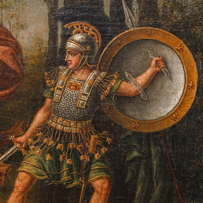 Group of 4 Paintings Orlando Furioso Oil on Canvas Italy XVIII Century