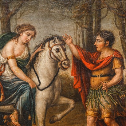 Groupe de 4 Peintures O. Furioso Huile sur Toile Italie XVIII Siècle