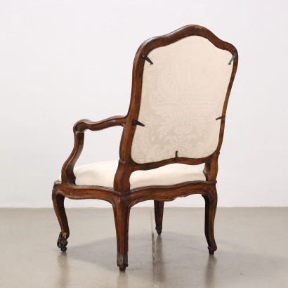 Fauteuil Néoclassique Noyer Italie XVIII Siècle