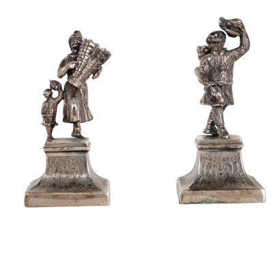 Paar Silberfiguren Italien XIX Jhd