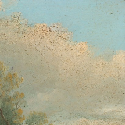 Landscape Oil on Canvas Italy XIX Century