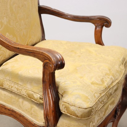 Fauteuil Baroque Noyer Italie XVIII Siècle