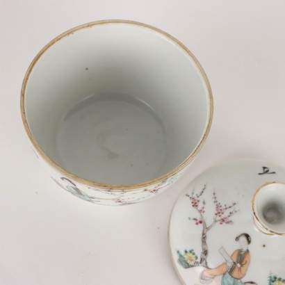 Paar Kosmetische Behälter Porzellan China 1920er