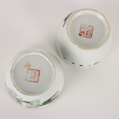 Pair of Cosmetic Holders Porcelain China 1920s
