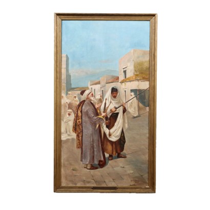 The Guns Dealer Oil on Canvas Italy XIX-XX Century