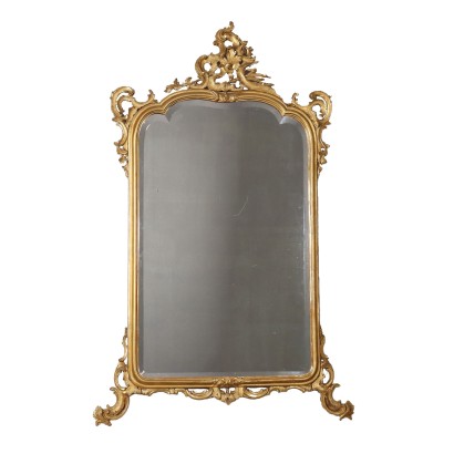 Baroque Style Mirror Wood Italy XX Century