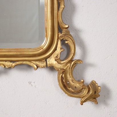 Miroir Baroque Bois Italie XIX Siècle