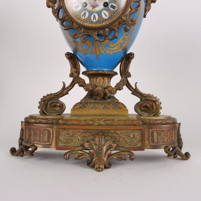 Triptych Clock Bronze France XIX Century